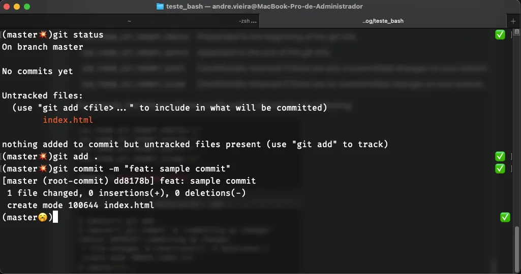 Criando um tema personalizado para o ZSH: Exibição de tema com informações do GIT